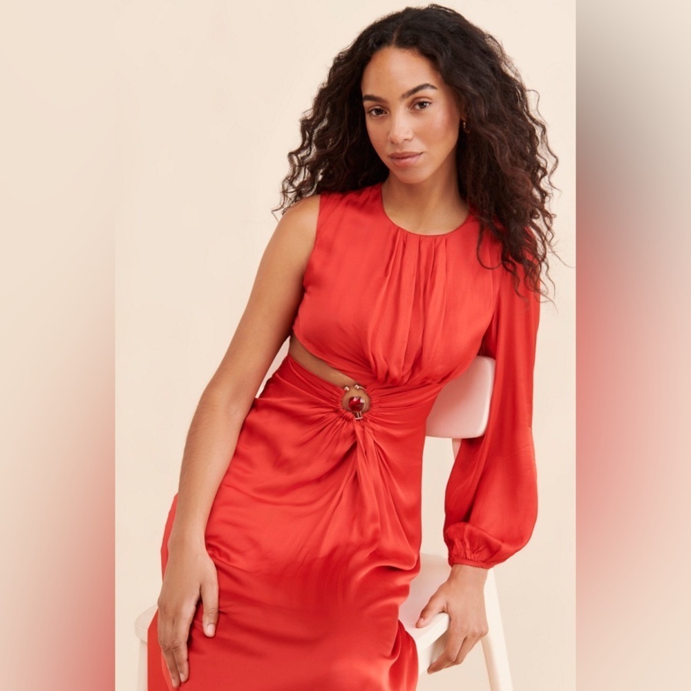 Farm Rio One-Shoulder Maxi Cutout Dress - Picture 4 of 10